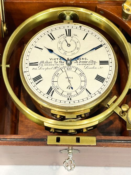 fig 1. A Fully Serviced Two Day Marine Chronometer by Kullberg Of London c.1916.