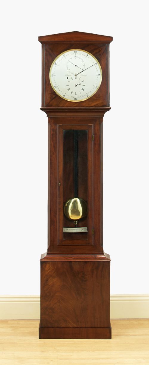 fig 1. Hutton Edinburgh, Mahogany Regulator / Long Case / Grandfather Clock C. 1860