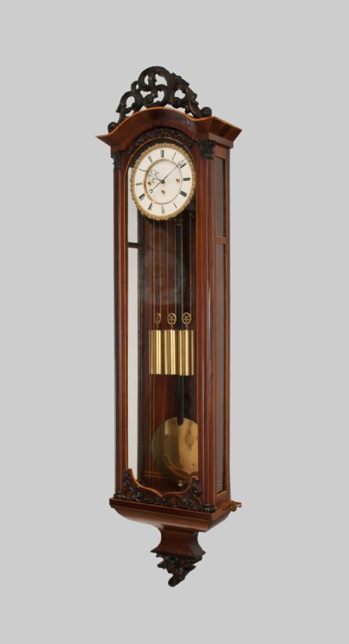 a biedermeier grande sonnerie vienna regulator wall clock circa 1855 - CATEGORY: ANTIQUE CLOCKS - DATED 19TH CENTURY