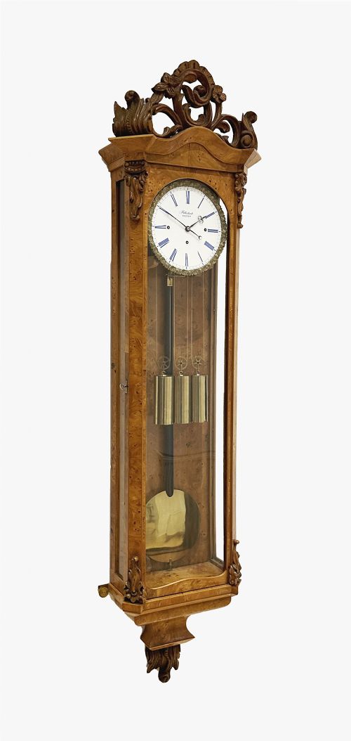 A Biedermeier Grande Sonnerie Vienna Regulator Wall Clock, Circa 1850.