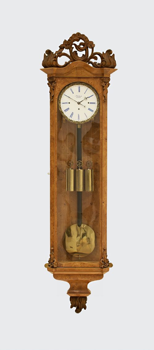 fig 1. A Biedermeier Grande Sonnerie Vienna Regulator Wall Clock, Circa 1850.