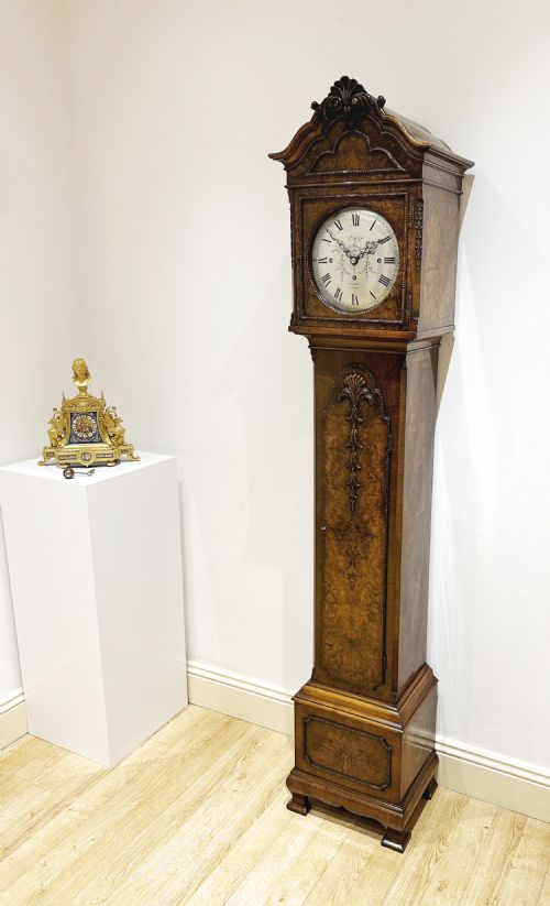 fig 3. Quarter Chiming Walnut Long Case / Longcase / Grandfather / Grandmother clock by Maple of London.