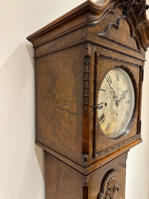 fig 6. Quarter Chiming Walnut Long Case / Longcase / Grandfather / Grandmother clock by Maple of London.