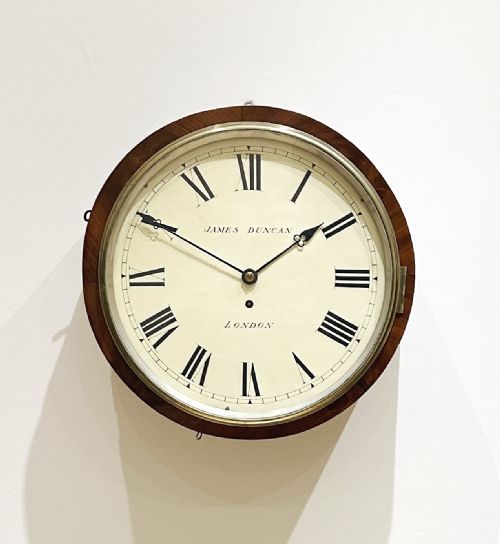 fig 1. A Regency Drumhead Fusee Dial Wall Clock By James Duncan, London c.1825.