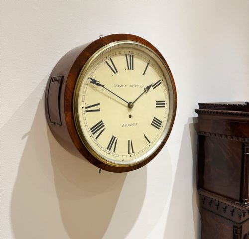 fig 4. A Regency Drumhead Fusee Dial Wall Clock By James Duncan, London c.1825.