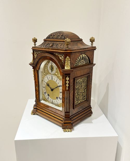 fig 2. A Burr Walnut Bracket / Mantel Clock By Lenzkirch, Circa 1896.