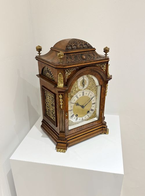 fig 3. A Burr Walnut Bracket / Mantel Clock By Lenzkirch, Circa 1896.