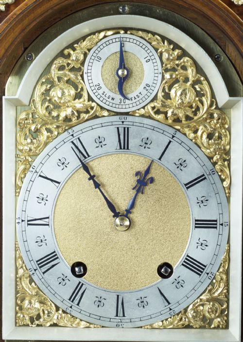 fig 1. A Burr Walnut Bracket / Mantel Clock By Lenzkirch, Circa 1896.