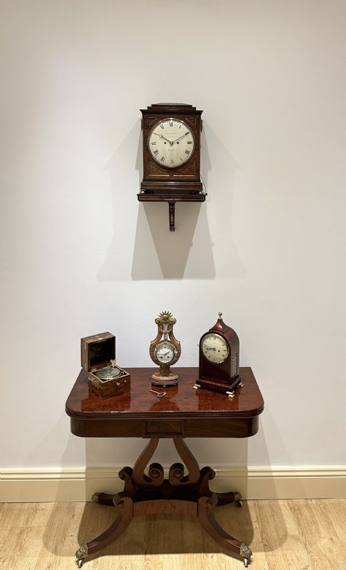 fig 1. A Regency Bracket Clock By F B Adams Of London, With Wall Bracket.