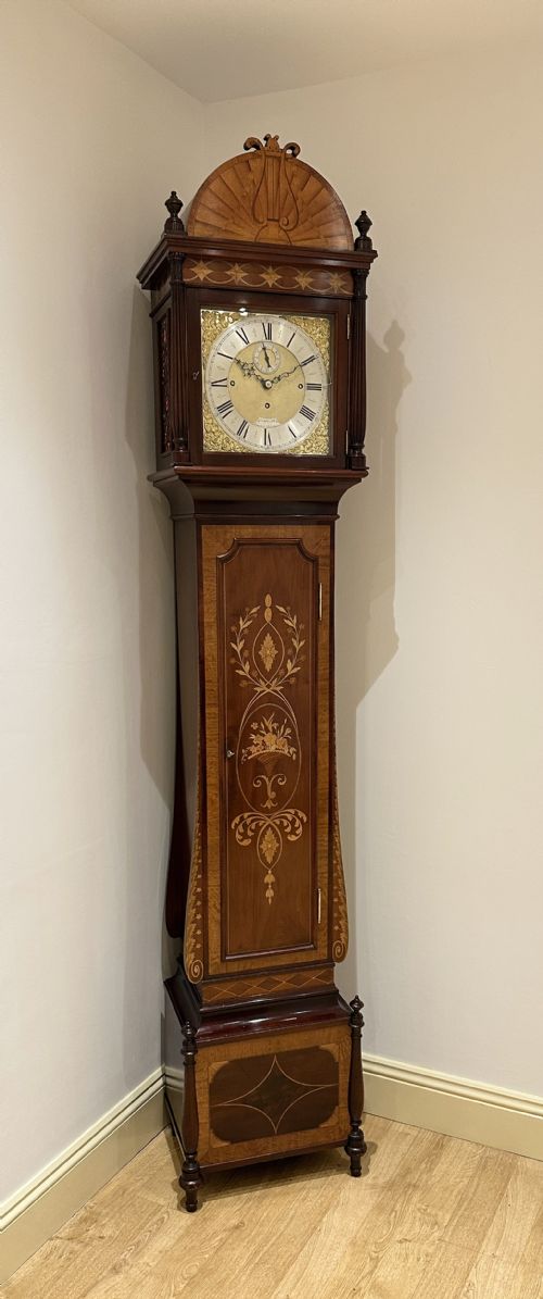 fig 2. A Quarter Chiming Sheraton Revival Long Case / Longcase / Grandfather Clock By S Smith & Son Of London.