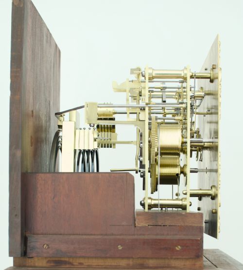 fig 4. A Quarter Chiming Sheraton Revival Long Case / Longcase / Grandfather Clock By S Smith & Son Of London.