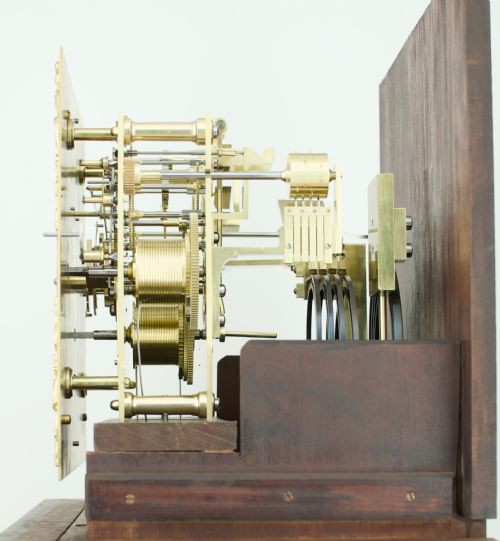 fig 5. A Quarter Chiming Sheraton Revival Long Case / Longcase / Grandfather Clock By S Smith & Son Of London.