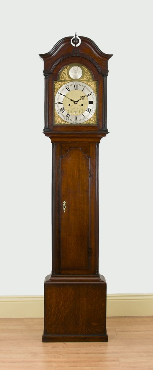 A GEORGIAN LONGCASE GRANDFATHER CLOCK BY GEORGE HALLIFAX OF DONCASTER