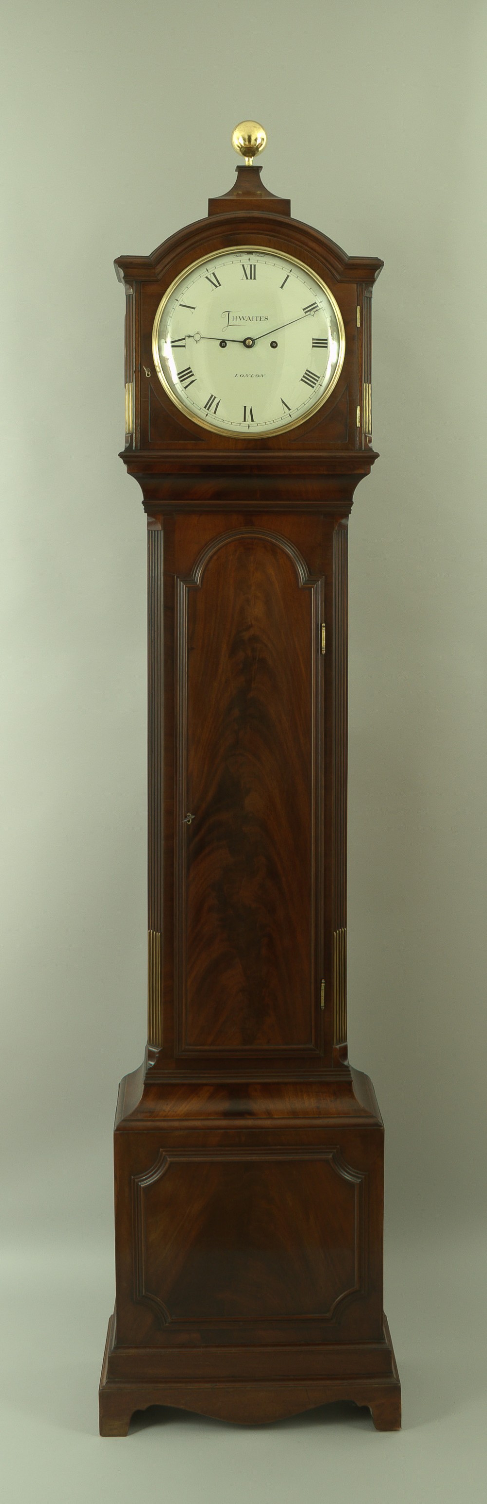 A fine quality George III flame mahogany 8 day longcase clock by Thwaites of London.