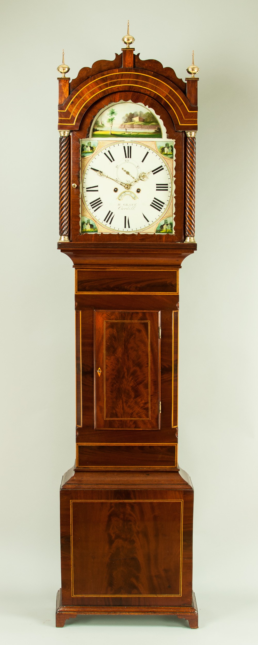 Grant of Cardiff mahogany longcase clock, Circa 1840