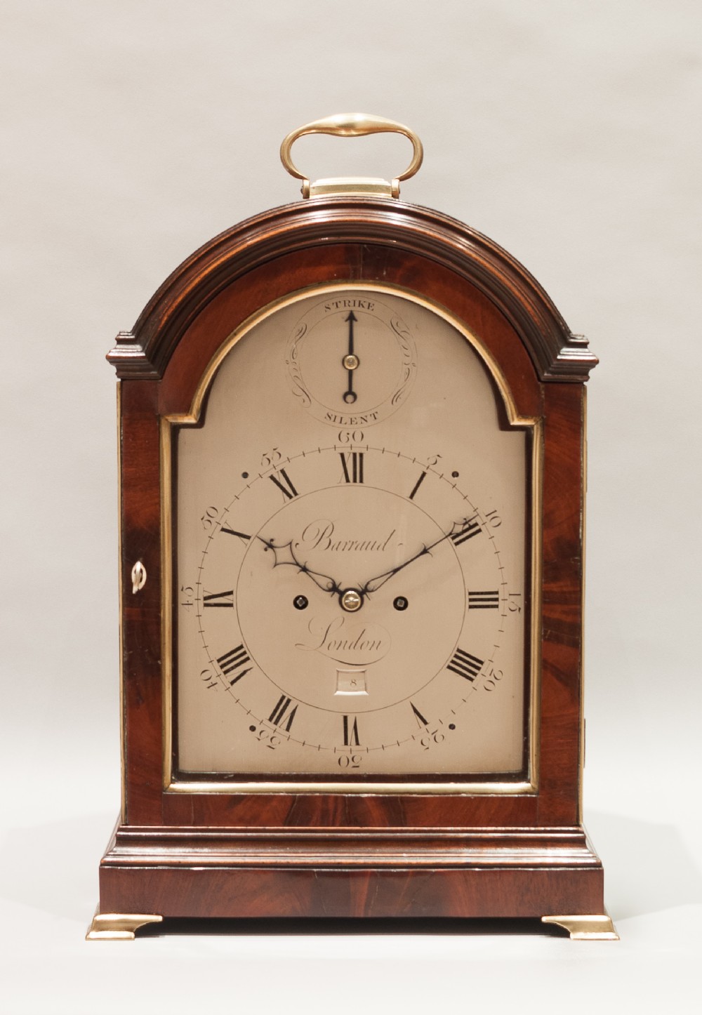 A fine quality mahogany bracket/mantel/table clock by Barraud of London, c.1780