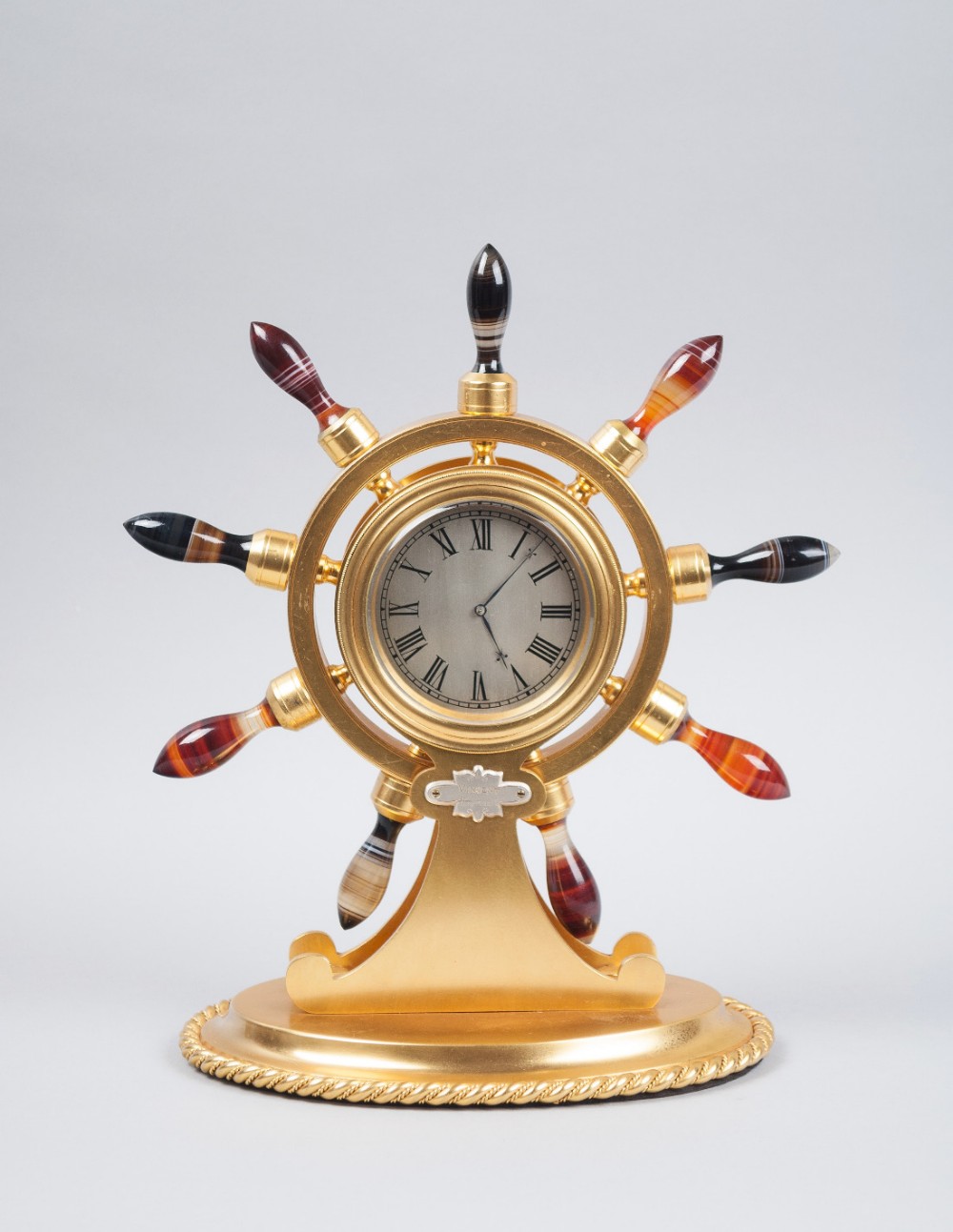 Novelty Ships Wheel Mantel Clock, Circa 1880