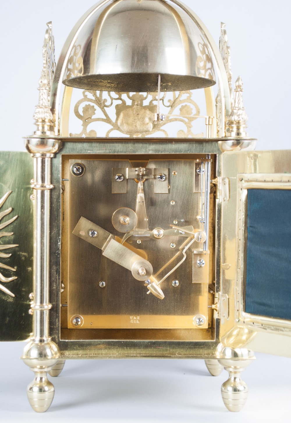 A Fine Quality Late Victorian Brass Lantern Mantel Clock View IX