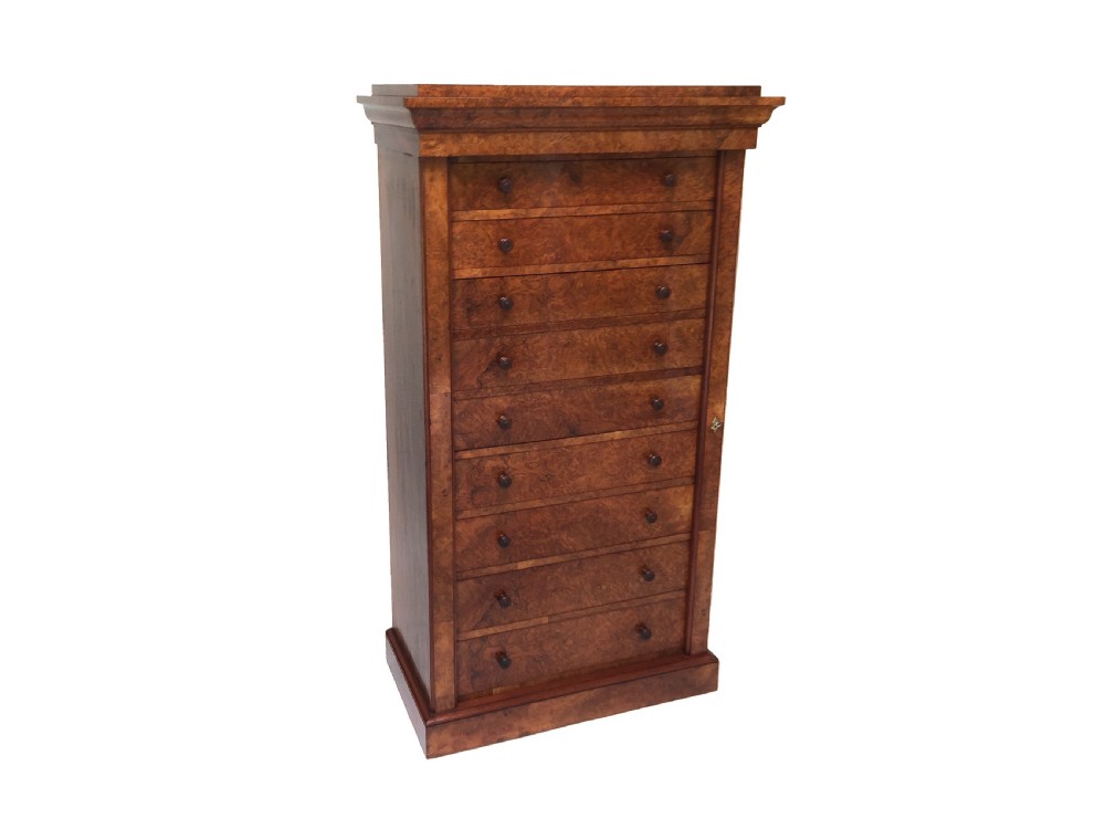 Victorian Walnut Secrétaire Wellington Chest by Bulstrodes Cambridge