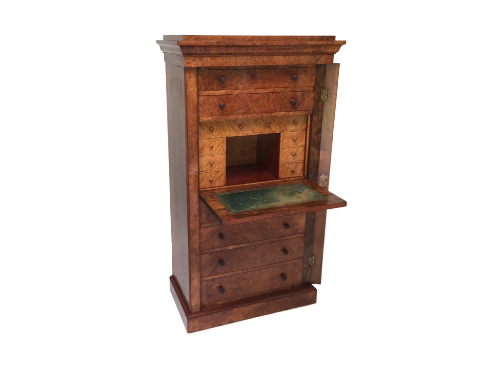 Victorian Walnut Secrétaire Wellington Chest by Bulstrodes Cambridge View II