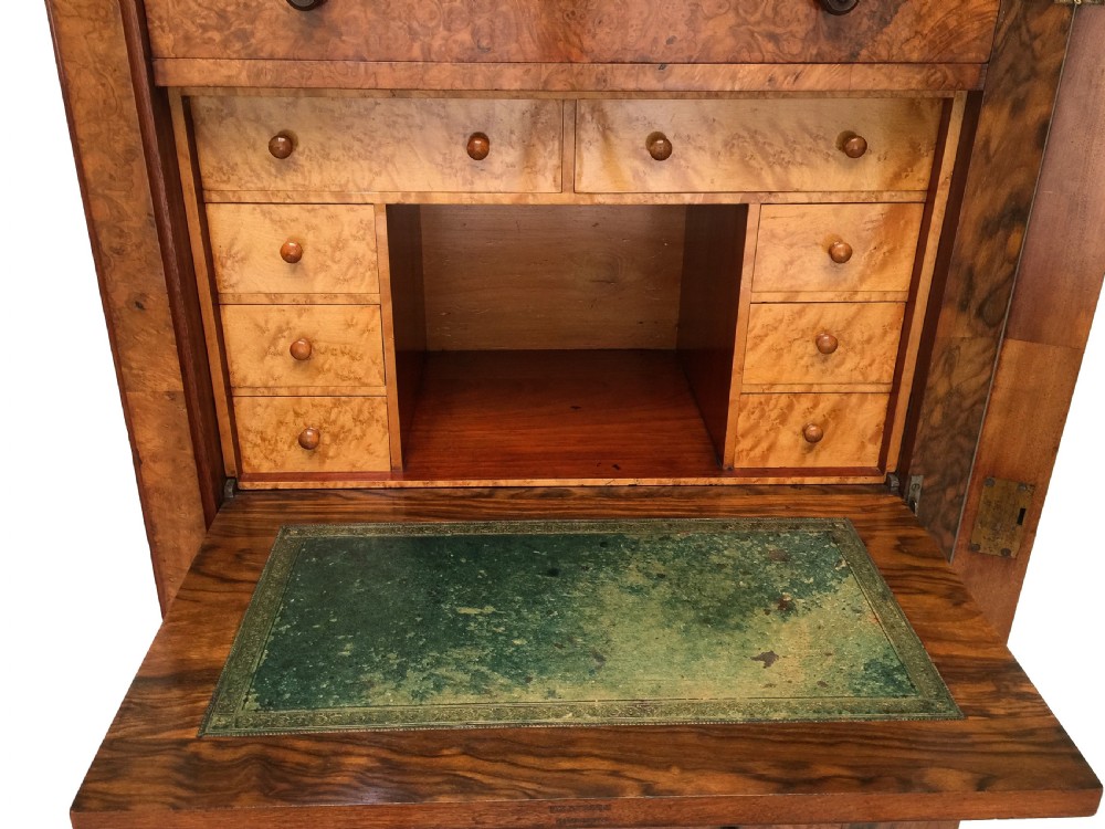 Victorian Walnut Secrétaire Wellington Chest by Bulstrodes Cambridge View III