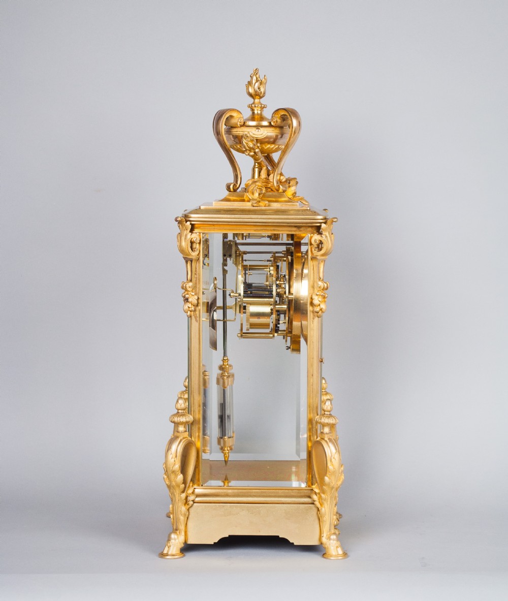 A gilt bronze four glass mantel clock by Samuel Marti of Paris, c.1870. View X