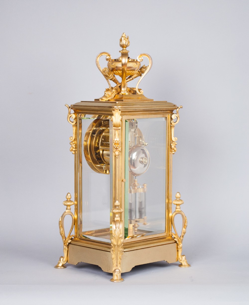 A gilt bronze four glass mantel clock by Samuel Marti of Paris, c.1870. View XII