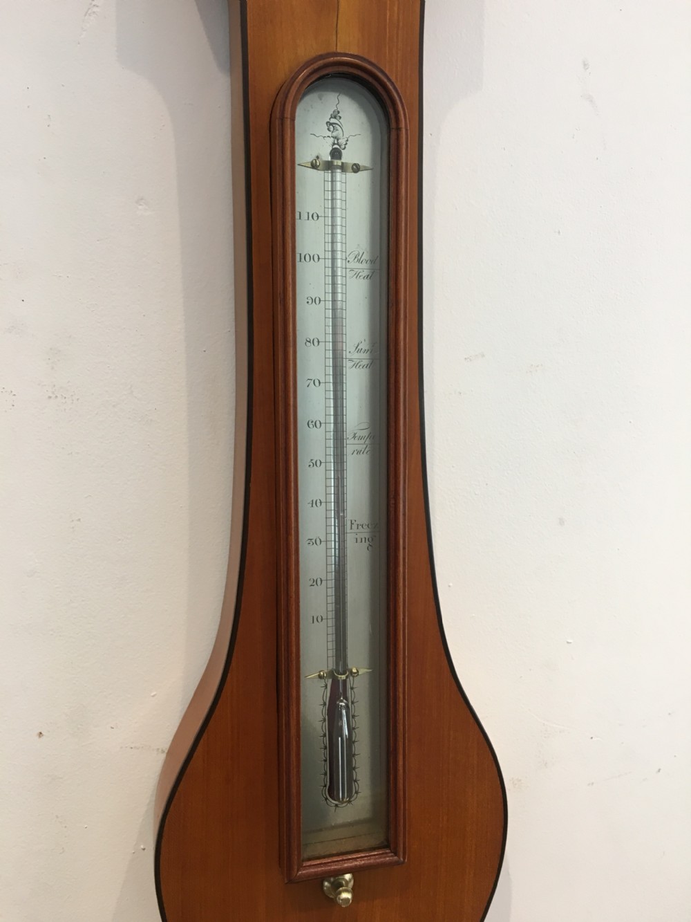 SATINWOOD WHEEL BAROMETER BY TERZZA OF NOTTINGHAM CIRCA 1825 View IV