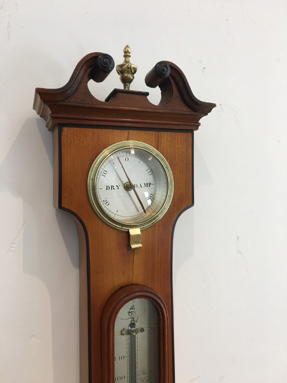 SATINWOOD WHEEL BAROMETER BY TERZZA OF NOTTINGHAM CIRCA 1825 View VI