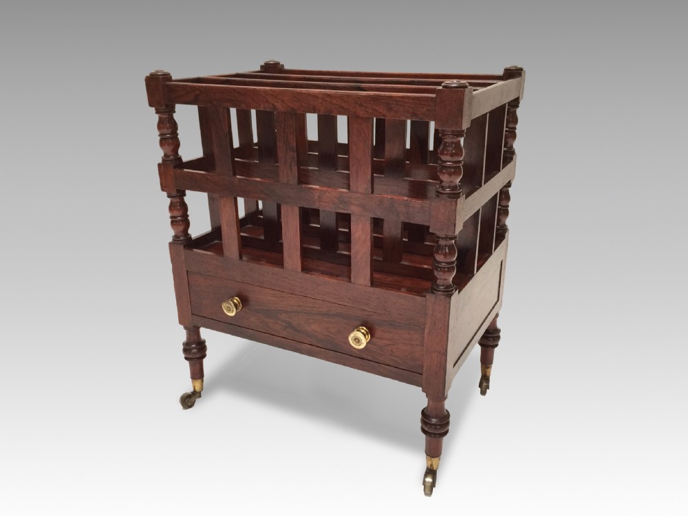 Antique George III Regency Rosewood Canterbury View II