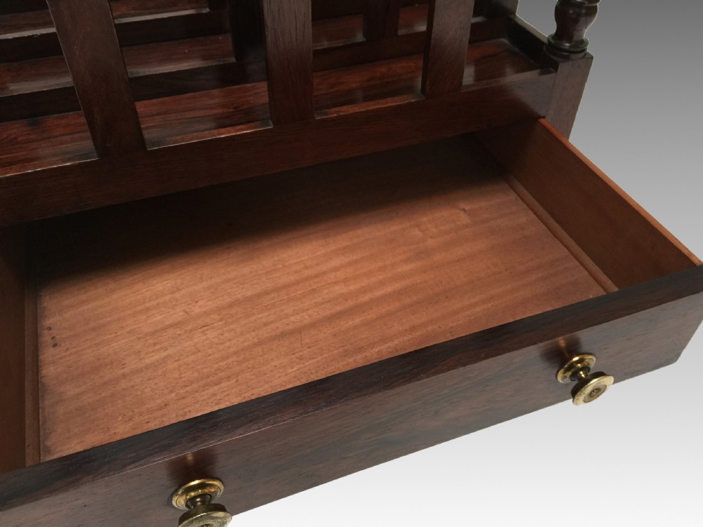 Antique George III Regency Rosewood Canterbury View IV