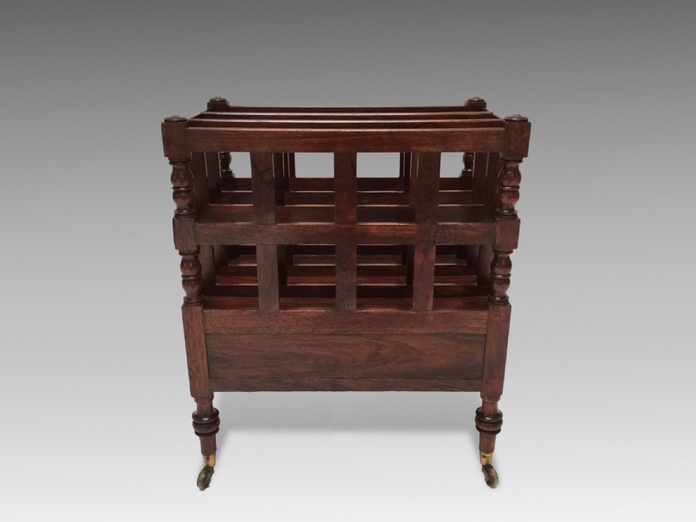 Antique George III Regency Rosewood Canterbury View VII