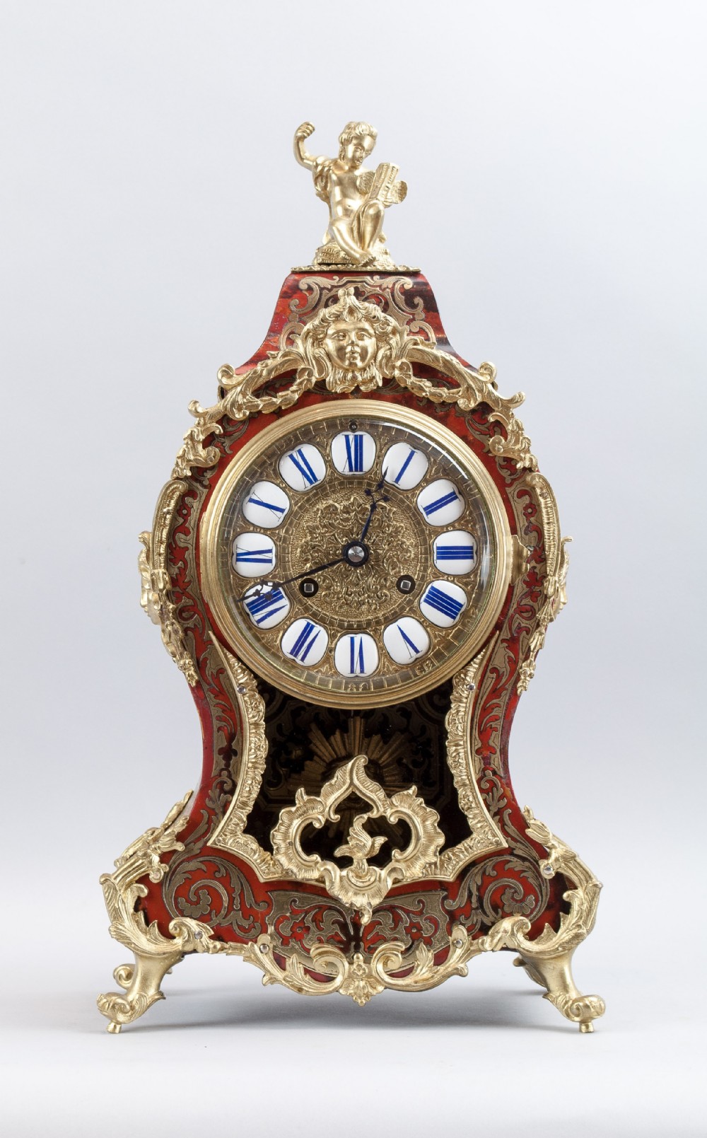 French Boulle Mantel Clock, Circa 1880