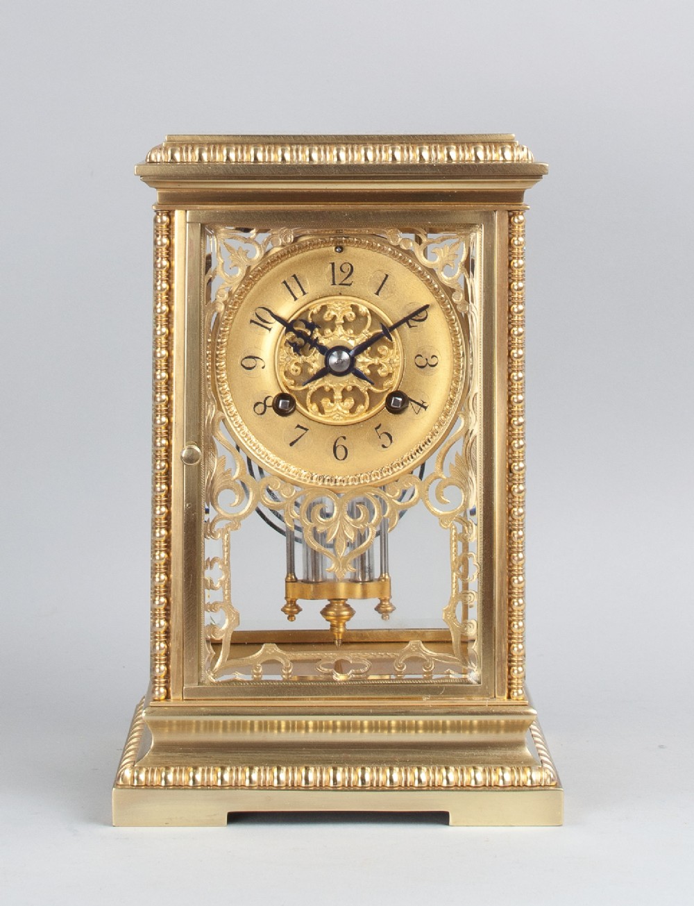 A Small Sized French Four Glass Mantel Clock (Paris, c. 1890)