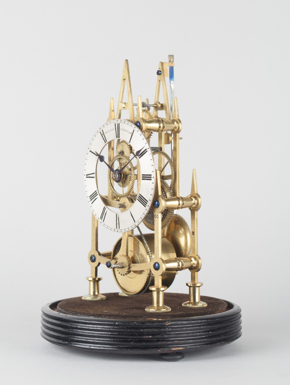 A  small sized Victorian skeleton clock by Dalgety of Greenwich, circa 1860  View III