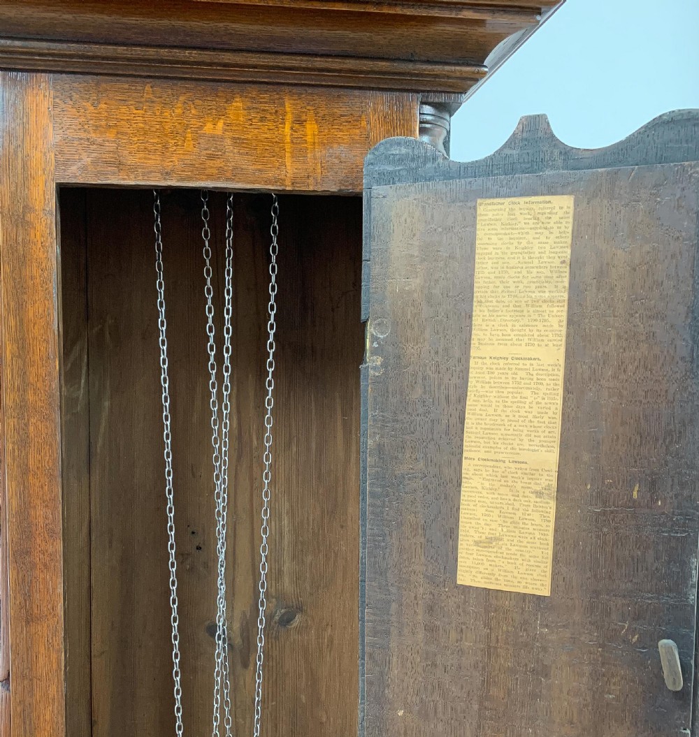 Lawson Of Keighley Oak Long case / Grandfather Clock c.1765 View IX