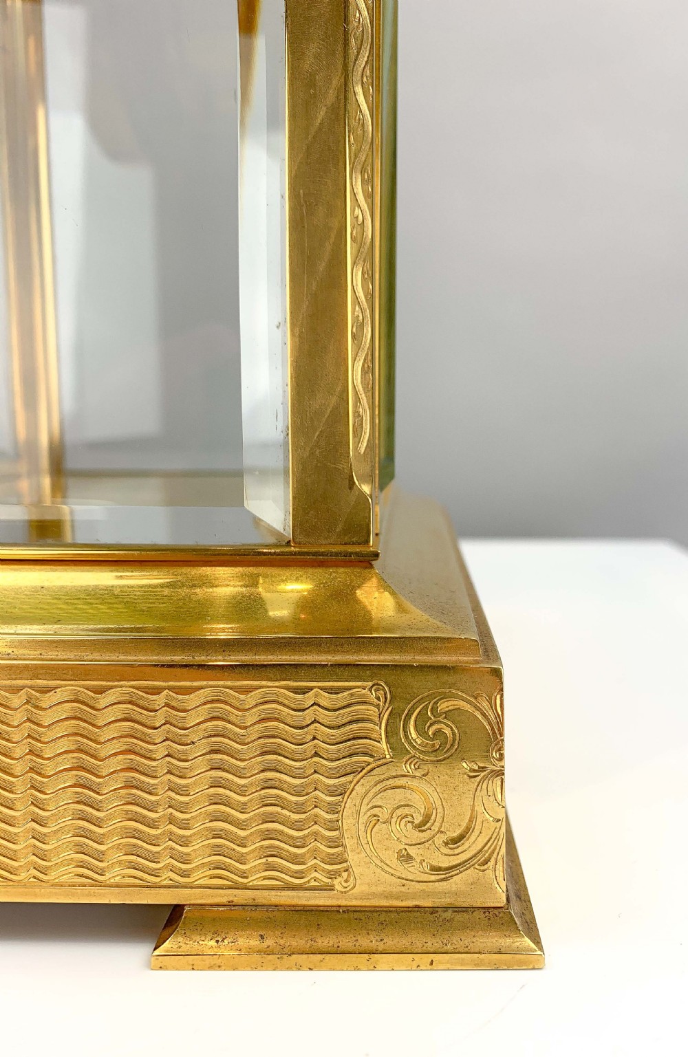 A fine quality gilt brass four glass French mantel clock c.1880 View XII