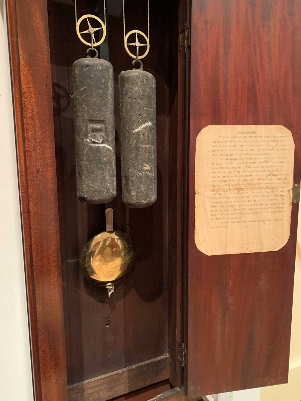 
Thomas Reid of Edinburgh,  mahogany longcase / grandfather clock c.1790 View V