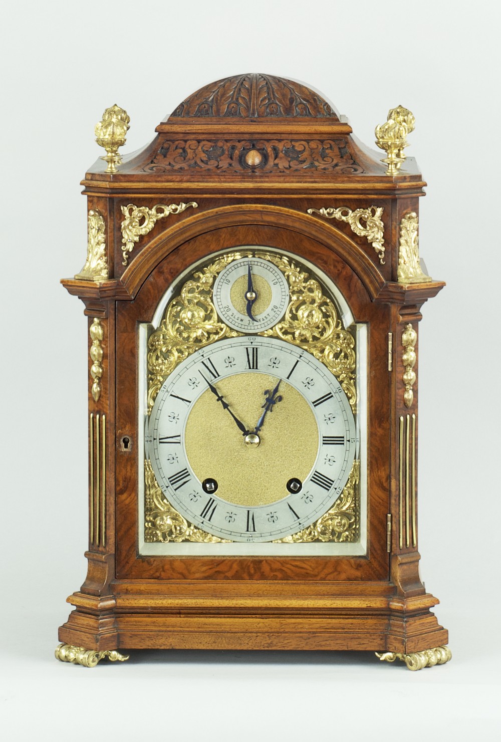 A Burr Walnut Bracket / Mantel Clock By Lenzkirch, Circa 1894.