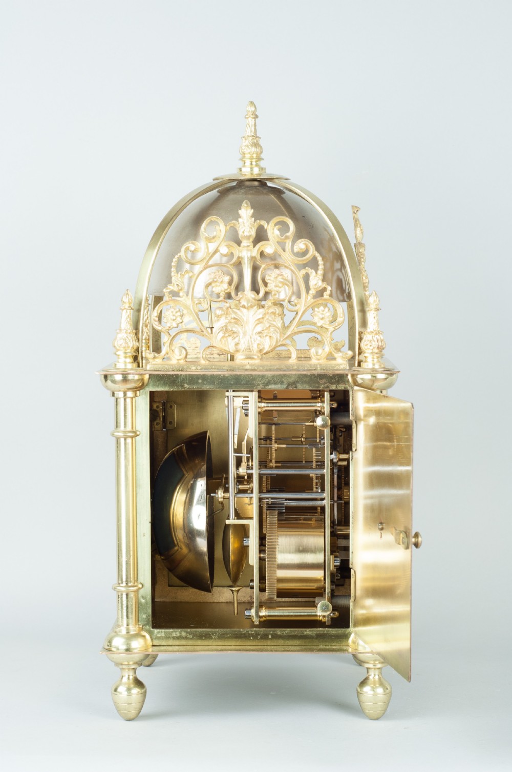 A Fine Quality Late Victorian Brass W&H Lantern Mantel Clock View VIII