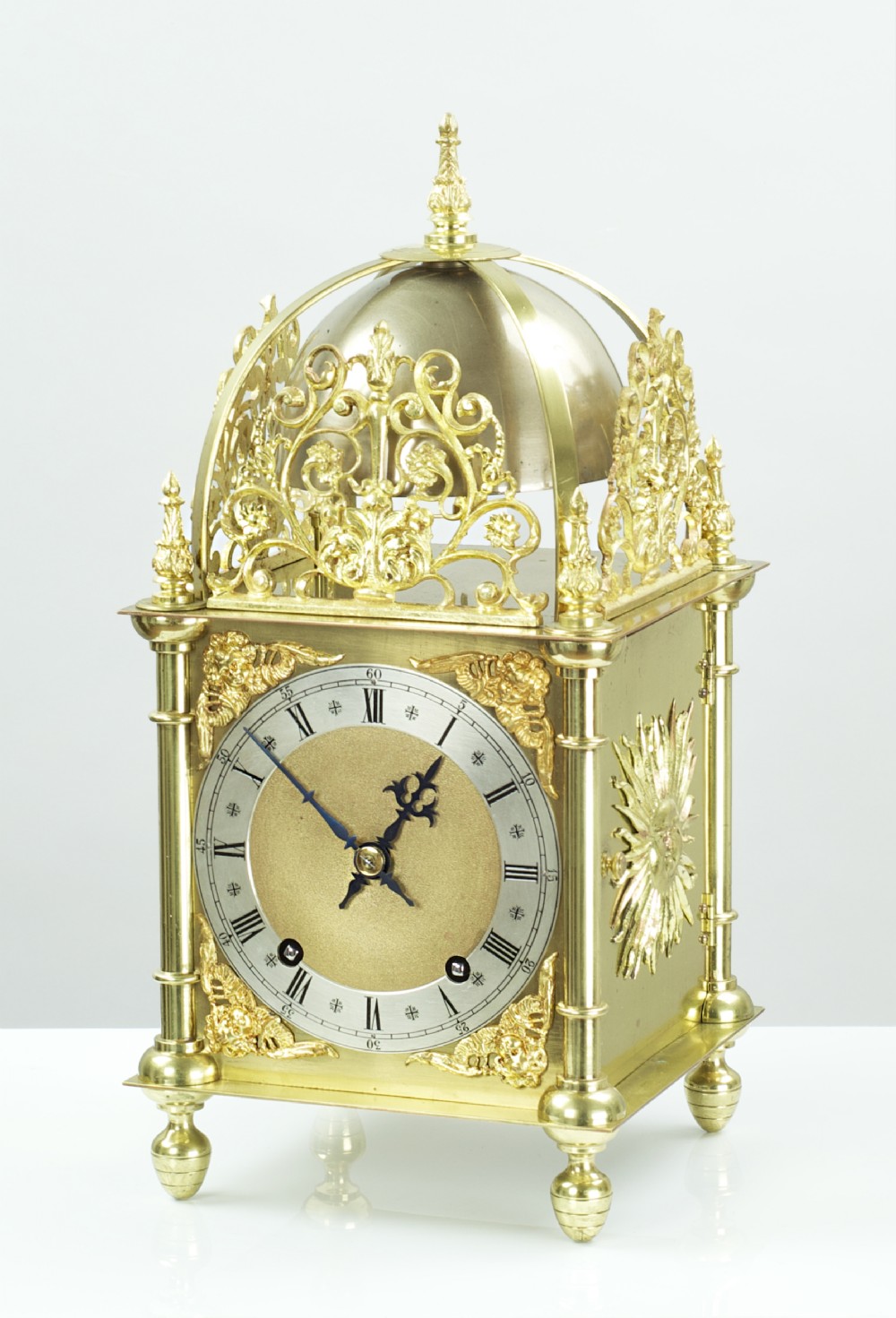 A Fine Quality Late Victorian Brass W&H Lantern Mantel Clock