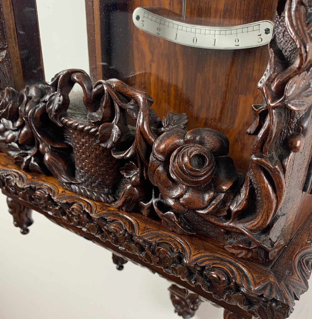 A Fine Quality Carved Oak 8 Day Regulator Wall Clock c.1860 View III