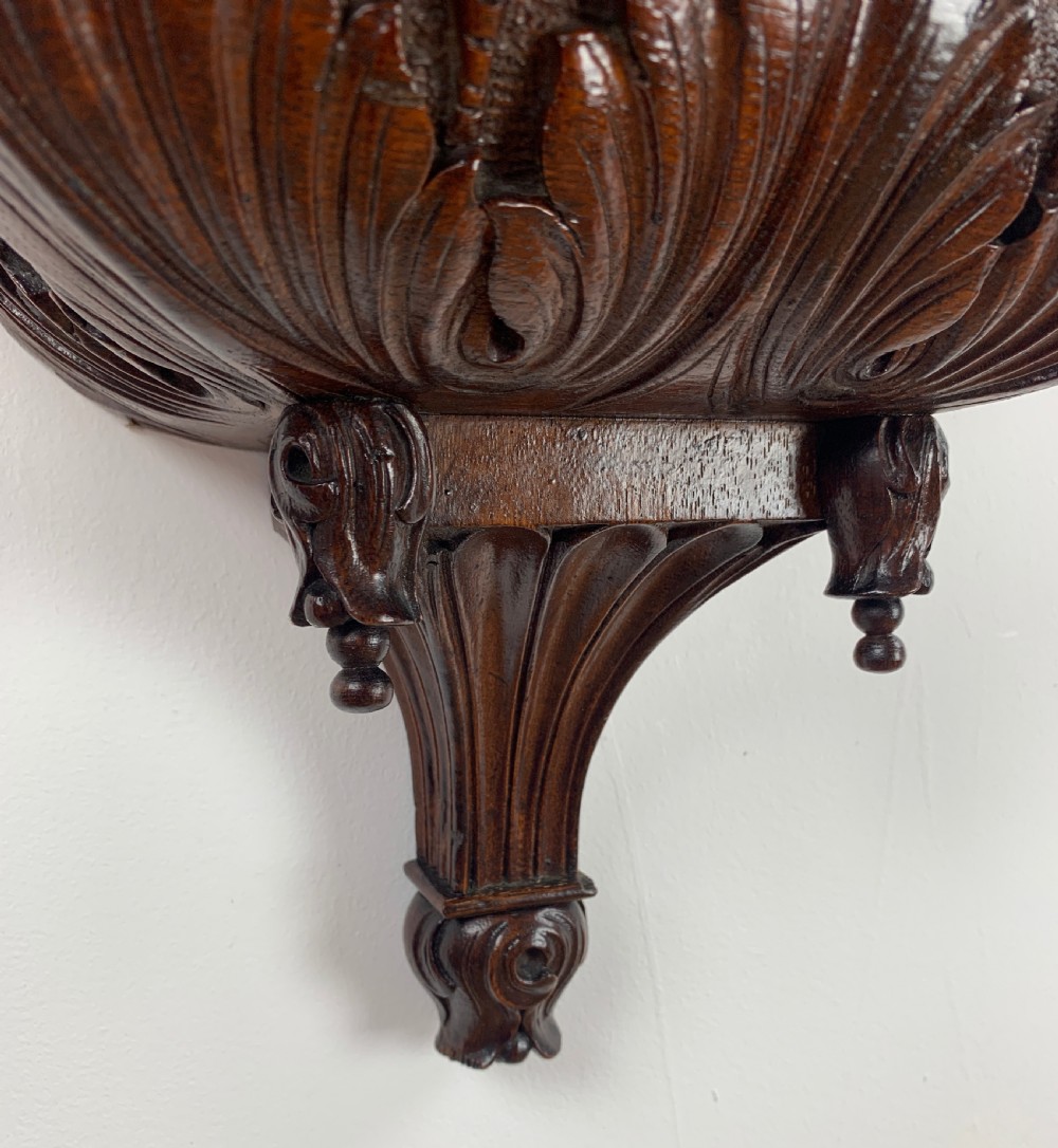 A Fine Quality Carved Oak 8 Day Regulator Wall Clock c.1860 View IV