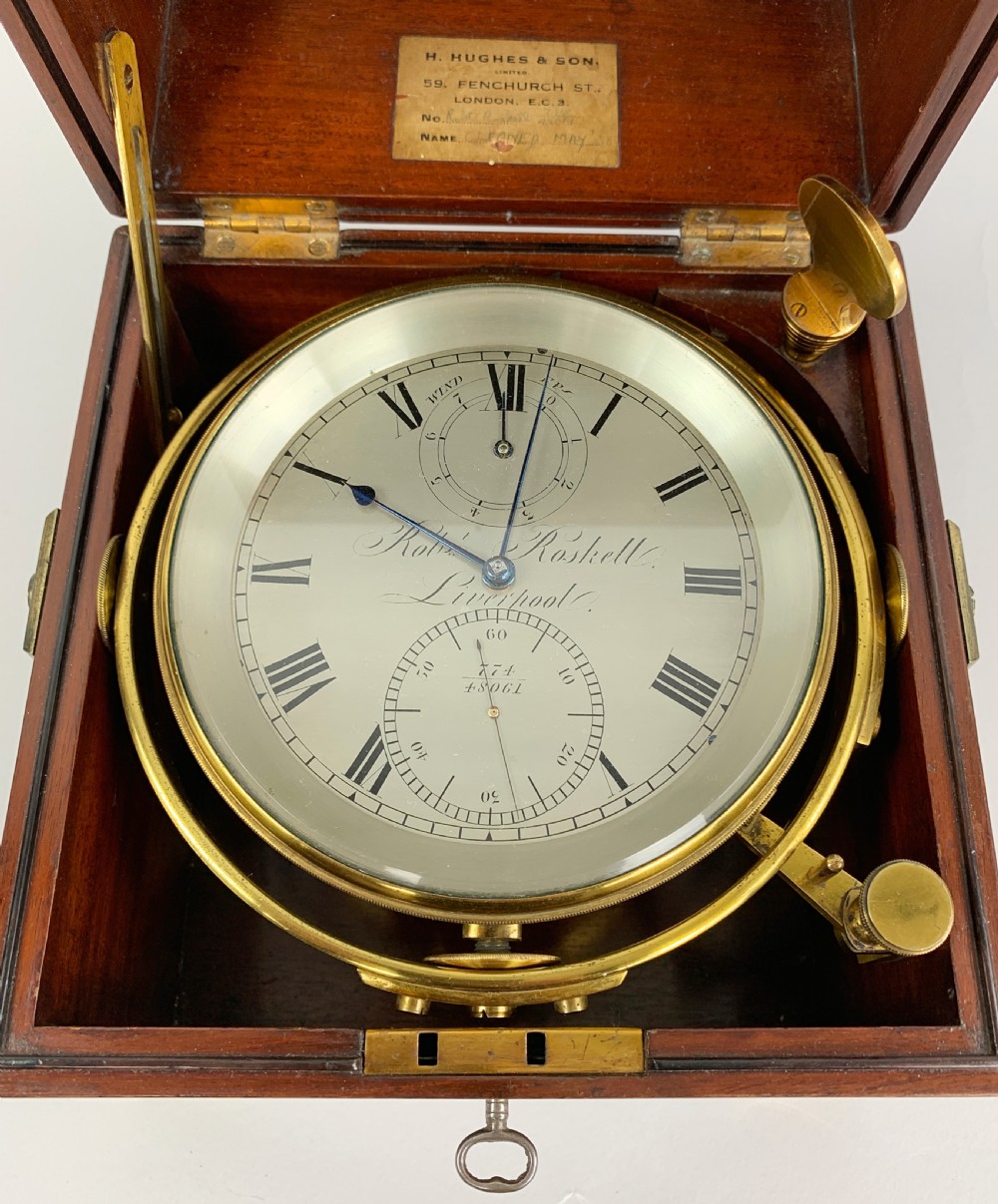 A fine quality 8 day marine chronometer by Robert Roskell, Liverpool. c.1839. View X