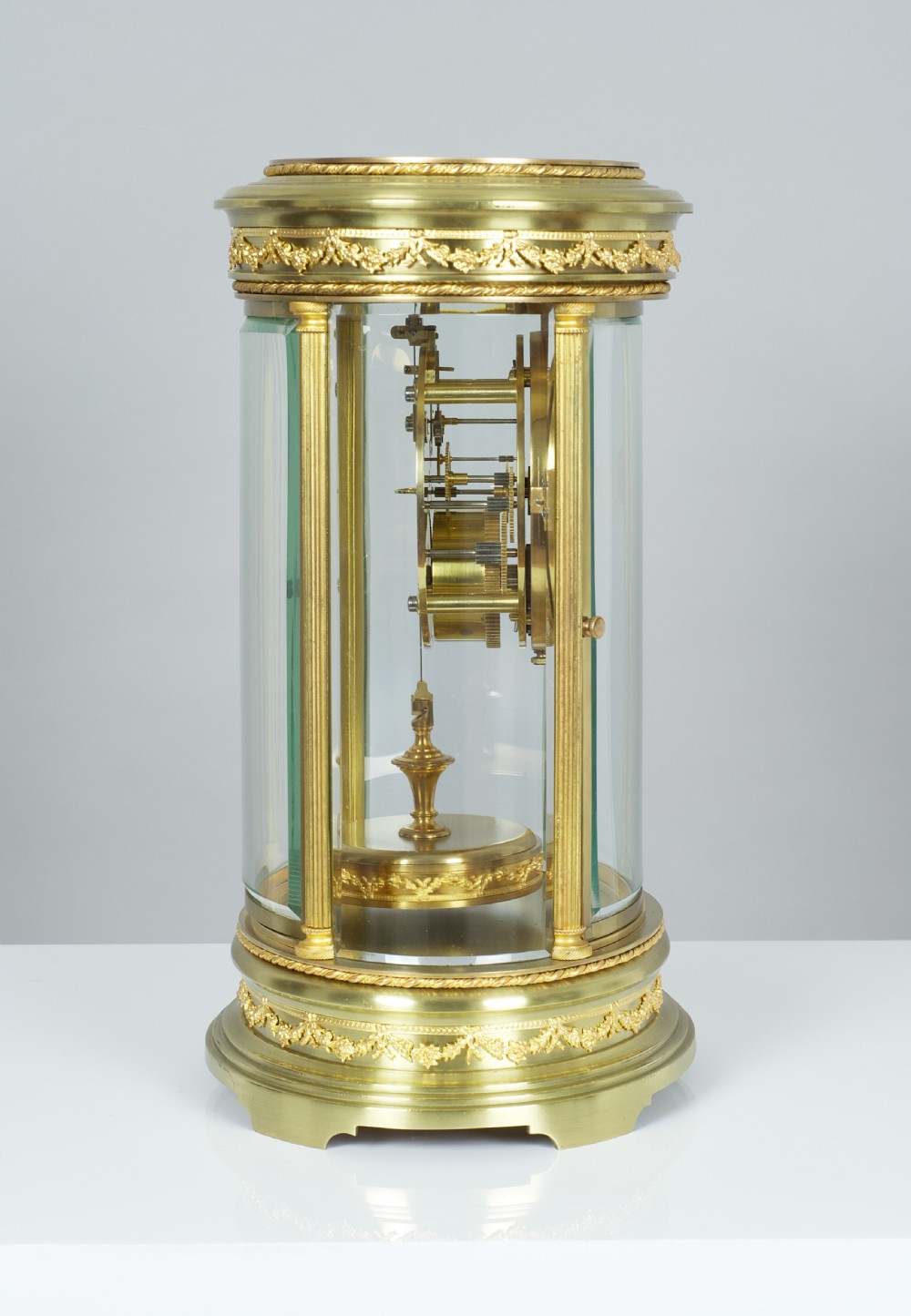 A fine quality French Claude Grivolas Oval Cased 400 Day Torsion Mantel Clock View II
