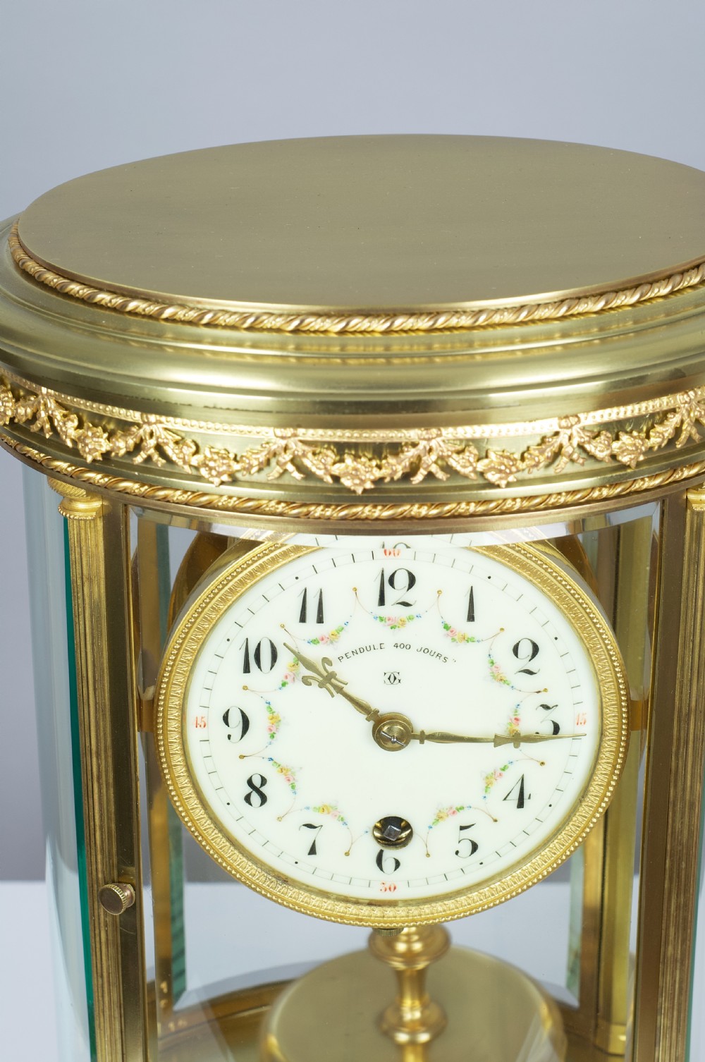 A fine quality French Claude Grivolas Oval Cased 400 Day Torsion Mantel Clock View VII