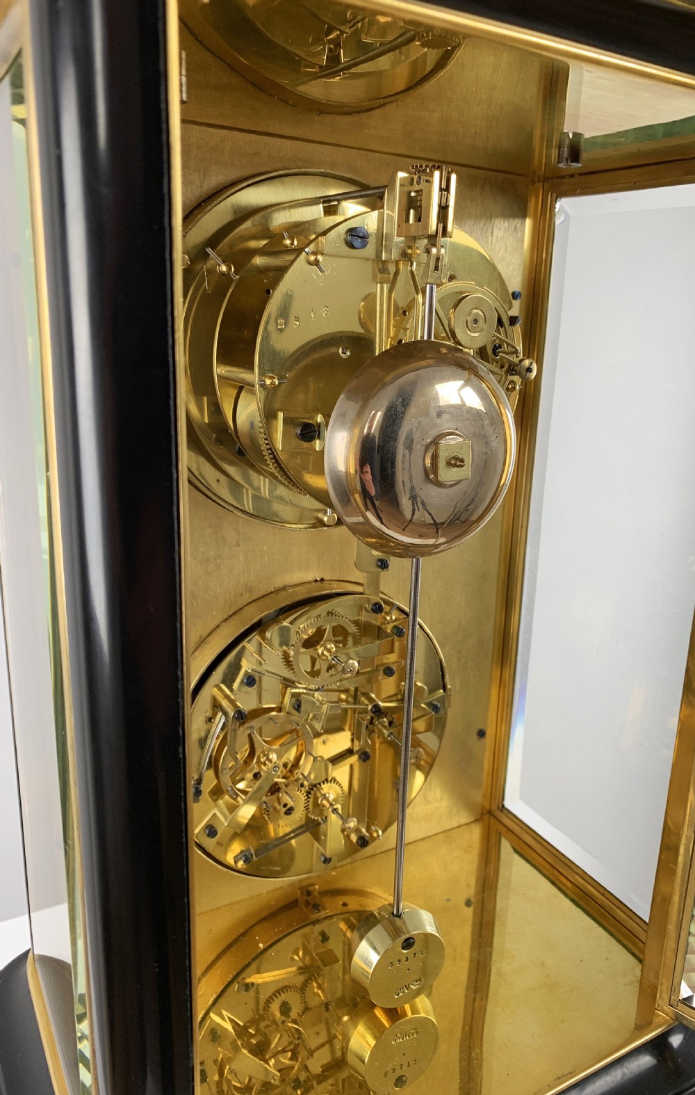 A fine quality 19th French four-glass mantel clock with perpetual calendar and moonphase indication. View VII