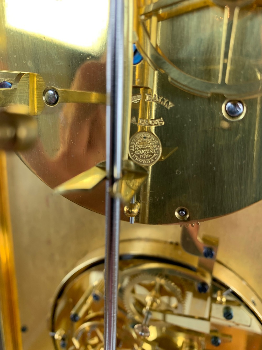 A fine quality 19th French four-glass mantel clock with perpetual calendar and moonphase indication. View XIV