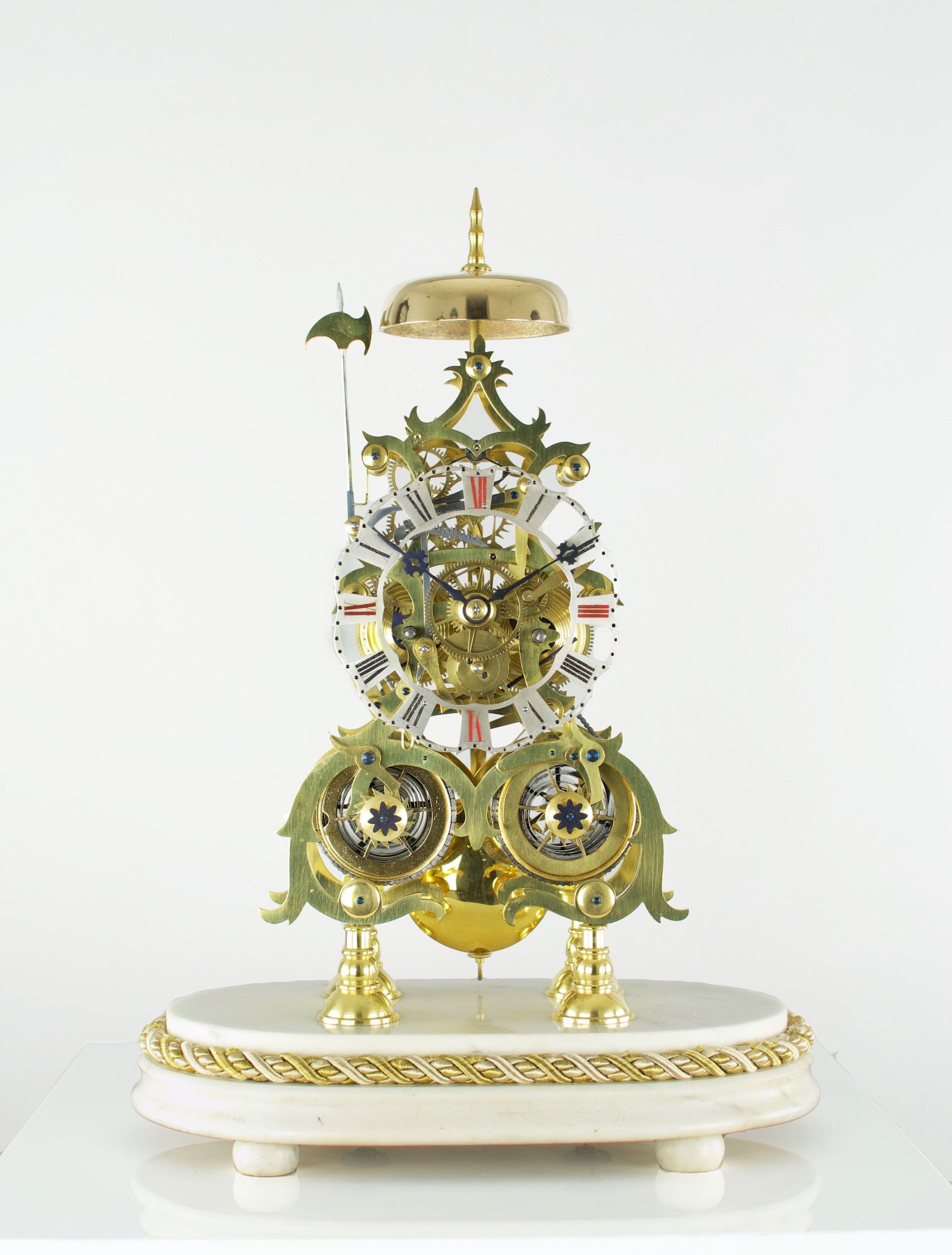 A fine quality double fusee skeleton clock, c.1840