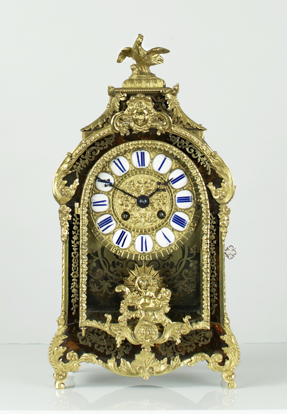 French Boulle Mantel Clock, Circa 1880